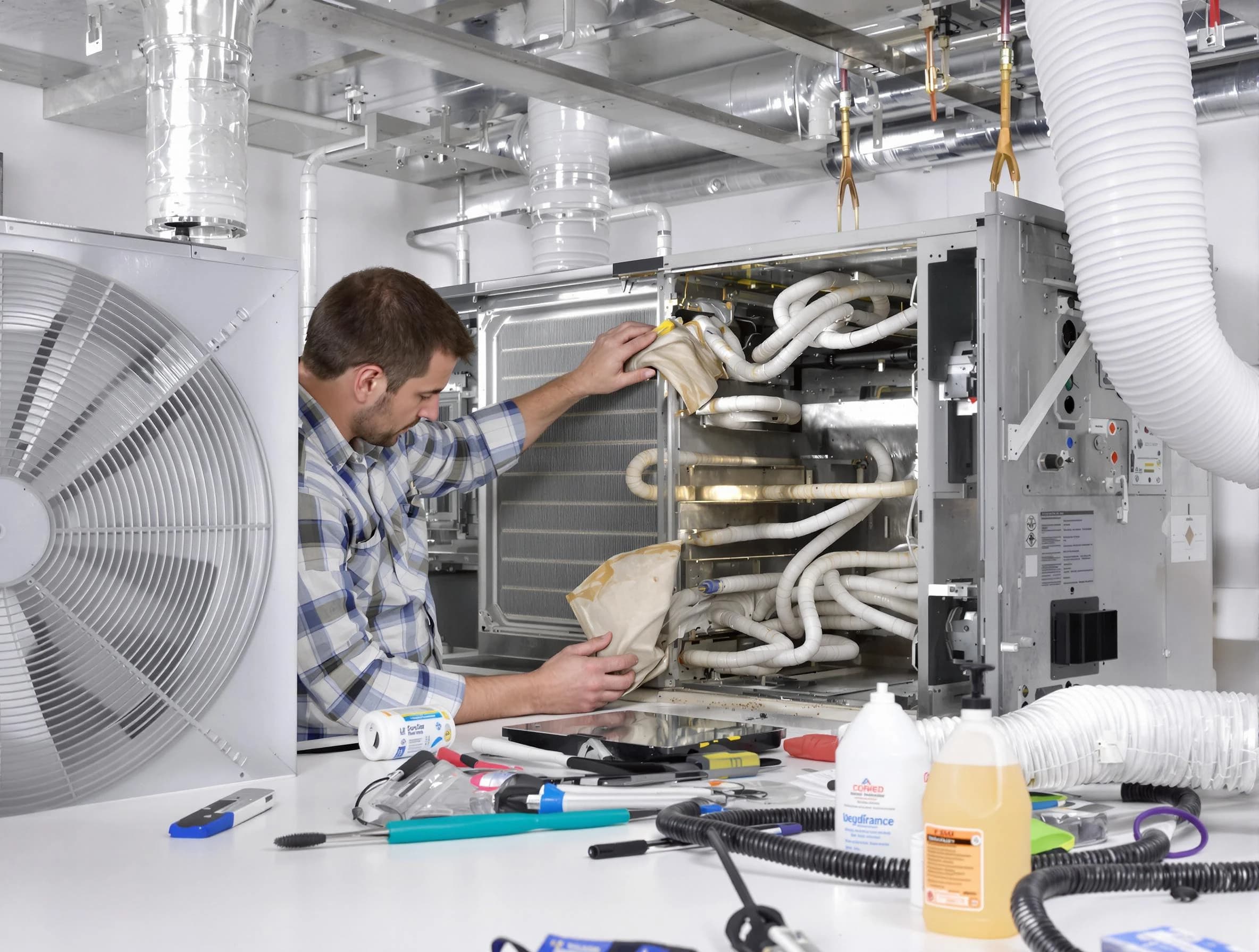 Littleton Air Duct Cleaning specialist performing precision AC coil cleaning in Littleton