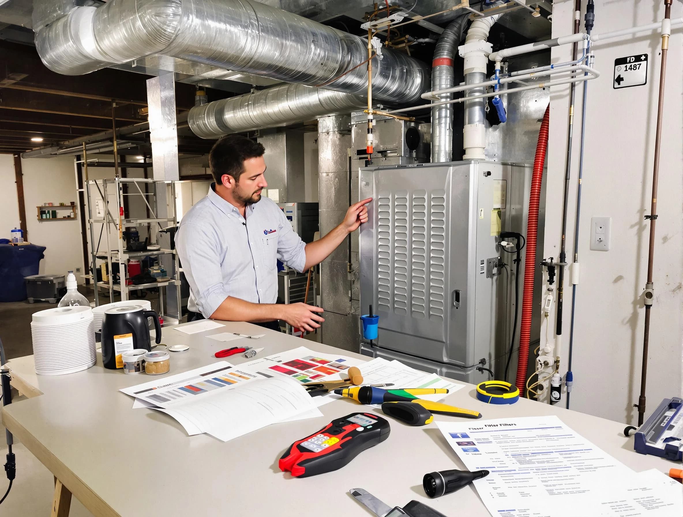 Littleton Air Duct Cleaning inspector conducting detailed filter system evaluation using professional diagnostic tools in Littleton