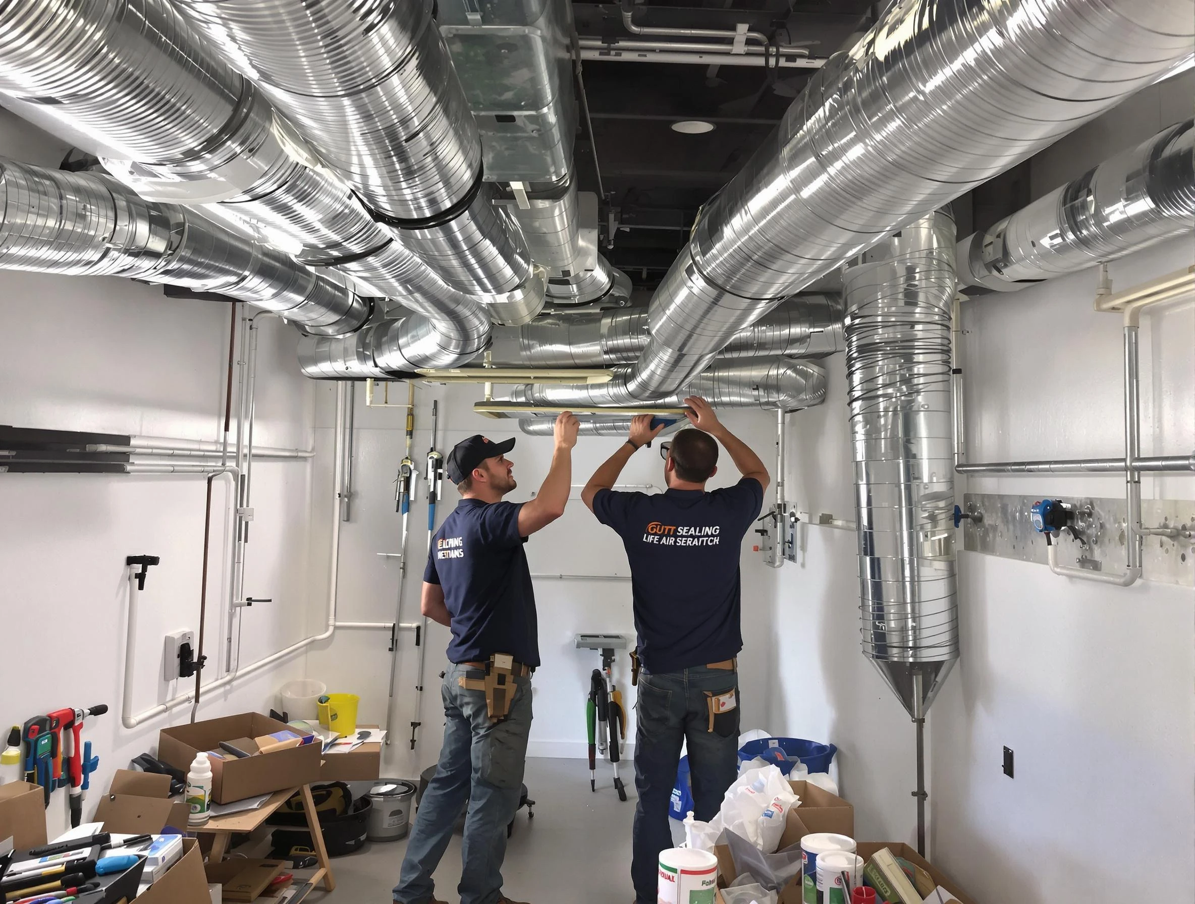 Littleton Air Duct Cleaning technician applying professional duct sealing solutions in Littleton